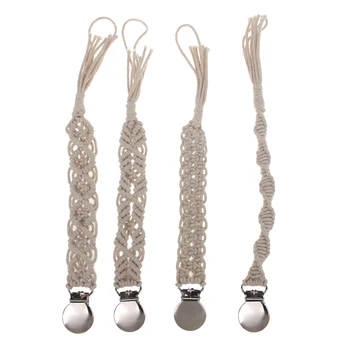 

Baby Vintage Crochet Cotton Pacifier Clips Chain Dummy Clip Pacifier Holder Nipple Soother Chain For Infant Baby Feeding