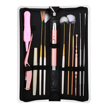 

12PCS/Set Earpicks Ear Wax Removal Tools with LED Light - Ear Spoon Digger & Tweezers for Ear Health Care