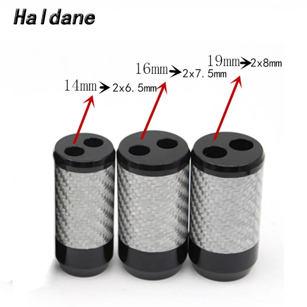 Haladne 1Pcs HiFi Carbon Fiber Pants Boot Y Splitter Speaker Audio Cable Wire pant Adapter DIY Stereo Earphone Connector