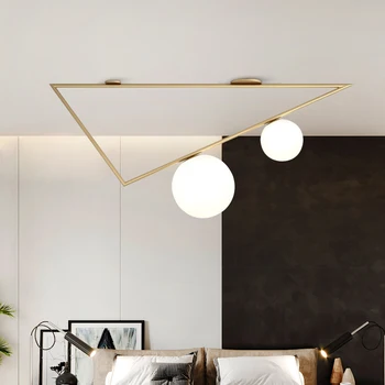 

Bedroom LED Pendant Lights Restaurant Hanging Ceiling Lamps Luminaire Suspendu Hanglamp Iron LED Bulbs Cord Pendant Glass Stone