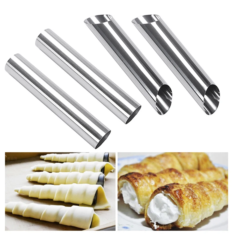 Нержавеющая сталь круассан полый хлеб спиральная трубка скошенная/плоские