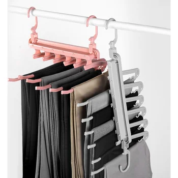 

Plastic Magic Hanger Wardrobe Closet Bar Clothes Coat Organizer Space Saver Pant Hanger Practical Hook Closet Organizer Tool