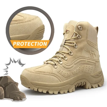 

HAN WILD High Quality Delta Tactical Desert Army Shoes Military Combat Boots Male Outdoor Hiking Shoes Waterproof Hunting Boots