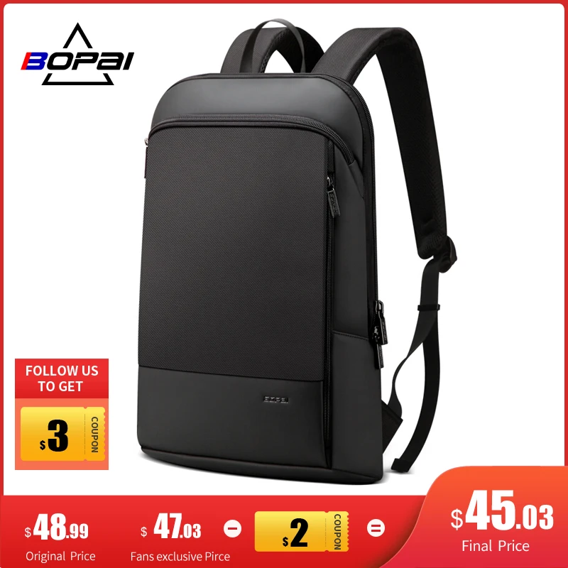 Мужской рюкзак BOPAI, черный сверхлегкий рюкзак для ноутбука 15,6 дюйма, для офиса и работы, унисекс|Рюкзаки|   | АлиЭкспресс