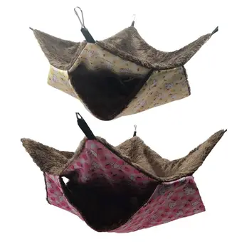 

Pets Birds Hamster Hanging Bed Double Layer Mouse Squirrel Warm Nest Small Animals Squirrel Cotton Hammock Beds S28 20 Dropship