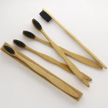 2000 шт бамбуковая зубная щетка черная щетина мягкая щетина Экологичная пользовательская ручка логотип коробка с принтами и
