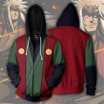 

NARUTO Jiraiya Zipper Hooded 3D Printed Jacket Unisex Hoodie Coat Cosplay Costume Sportswear Casual Fashion Sweatshirts Top