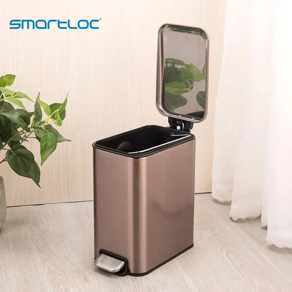 smartloc 5L Stainless Steel Quiet Kitchen Trash Can  Bin Dustbin Trash Bin Waste Bin Garbage Bag Holder Garbage Bin Kitchen Bin