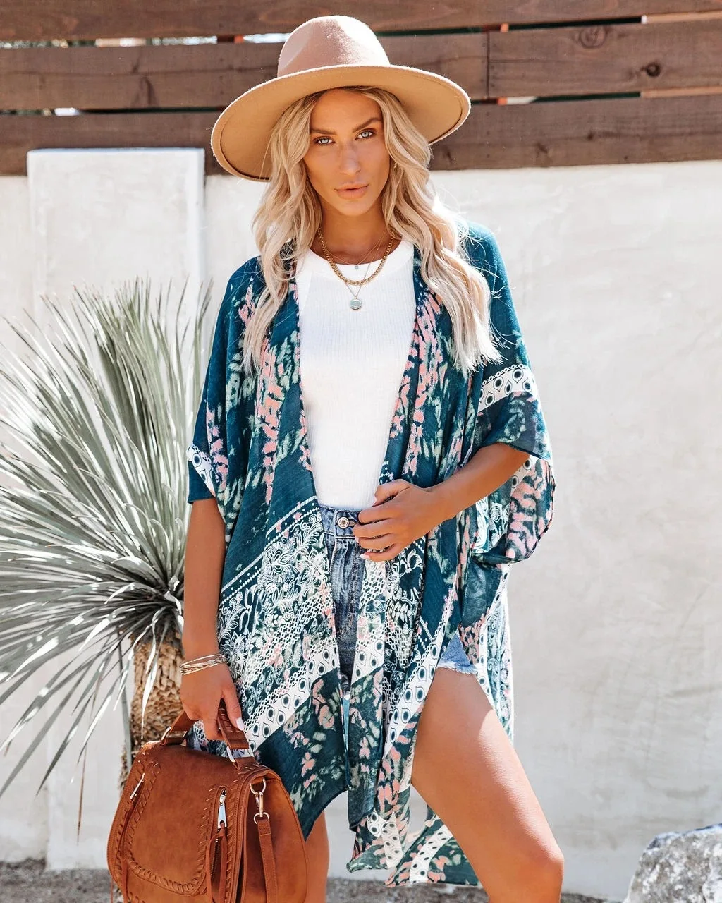 The New 2022 Europeans Printed Cotton Leaves Beach Blouse is Prevented Bask in Beach Dress Sexy Cardigan Bikini Cover ups bikini cover up dress