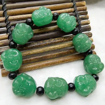 

Natural Brazil Dongling Jade Buddha Bracelet Jade Bracelet