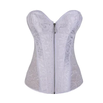 

Women's zipper Boned Jacquard Brocade Waist Training Underbust Corset Waist Trainer Corset Shaper for Weight Loss Plus Size