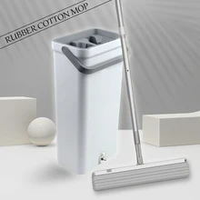 Mop giratorio com balde Esfregona plana Esfregão espremedor Esfregona Preguiçosa Mágica Girar 360 graus rodo para limpeza do chão Sem lavagem de mãos 3 panos de microfibra substituíveis casa cozinha Piso de madeira
