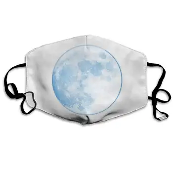 

Mouth Mask Blue Moon Print Masks - Breathable Adjustable Windproof Mouth-Muffle, Camping Running for Women and Men