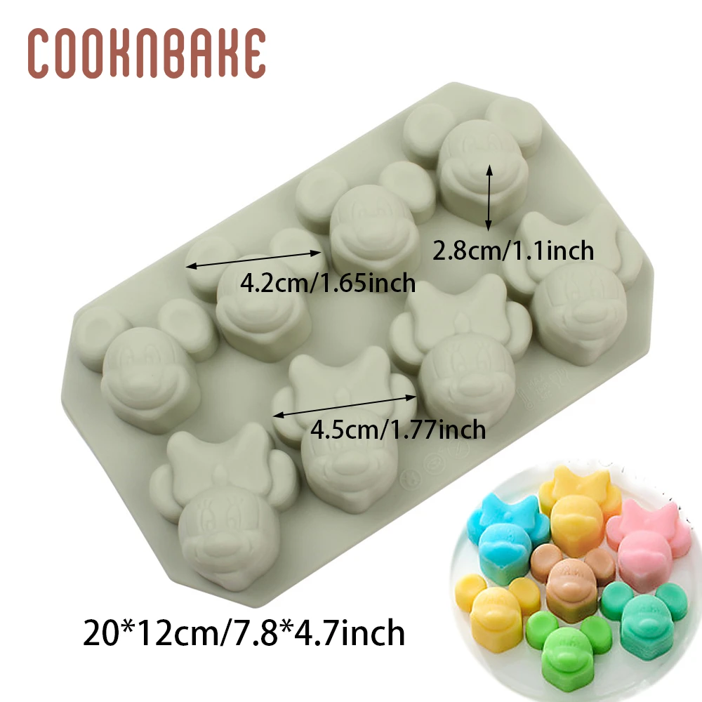 COOKNBAKE силиконовые инструменты для торта Мыло шоколадная форма Микки Маус DIY формочка для десерта 6 полости формы для выпечки для приготовления пищи - Цвет: CDY-157