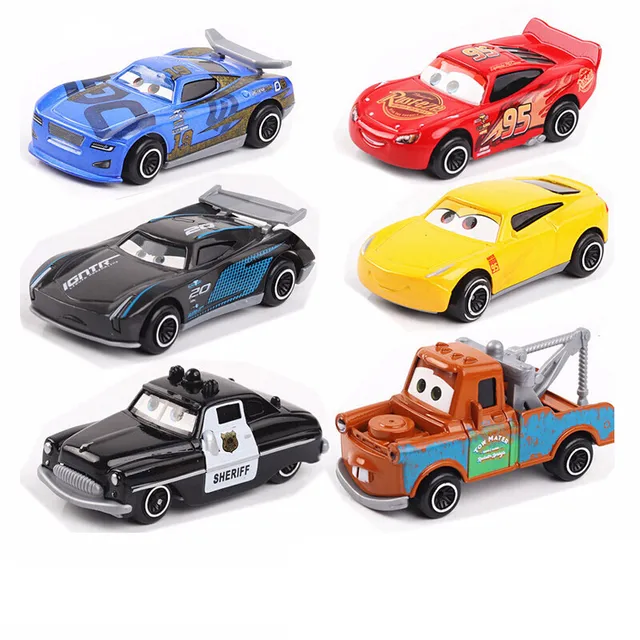Cartoon Metal Diecast Alloy Cars 3 Lightning McQueen Mater Finn McMissile  Jackson Storm Ramirez Model Vehicle Toys For Children 2