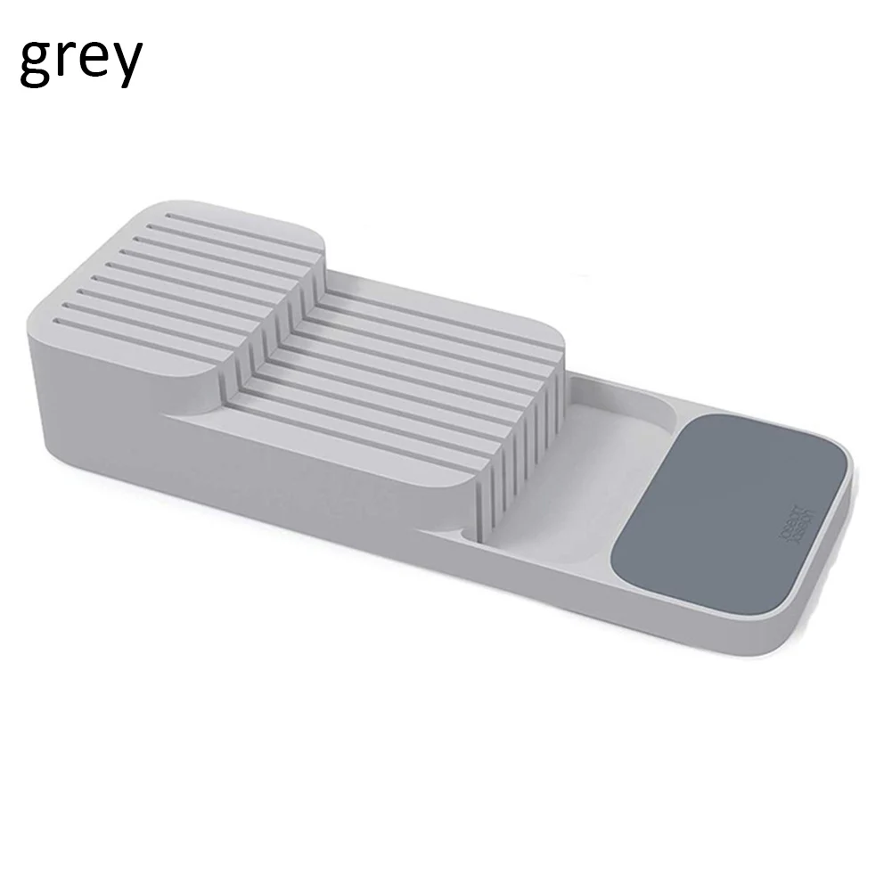 Кухонный нож для ящиков, коробка для хранения, лоток, кухонный органайзер для ножей, хранение инструментов, разделительная коробка для хранения, держатель - Цвет: gray