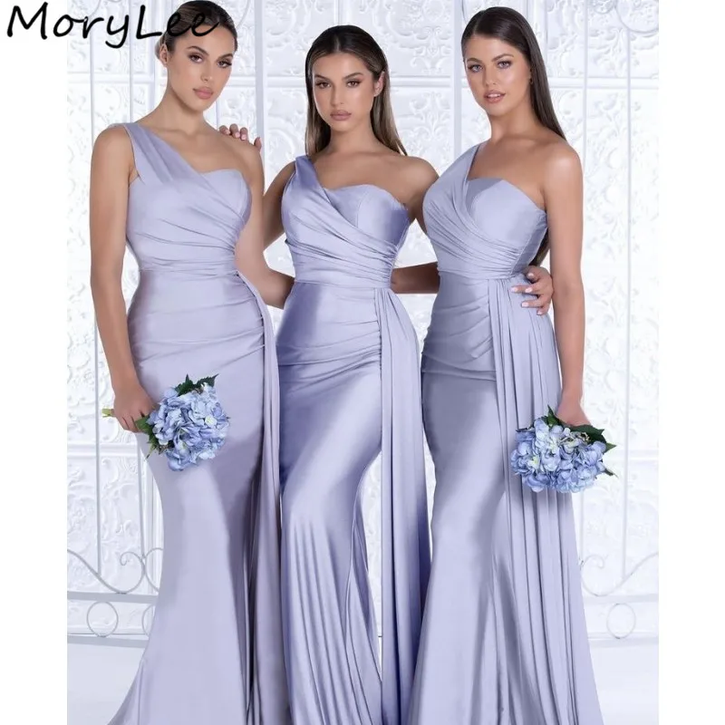 Bridesmaid Dresses Sweetheart One Shoulder Spandex Satin Mermaid Bridesmaid Dresses With Zipper Wedding Party Bridemaid Gowns Bridesmaid Dresses Sweetheart One Shoulder Spandex Satin Mermaid Bridesmaid Dresses With Zipper Wedding Party Bridemaid Gowns