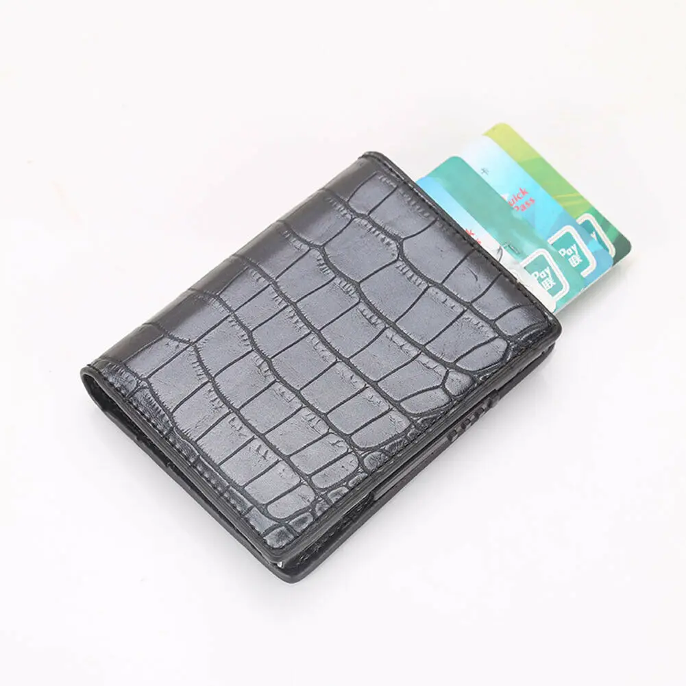 Black 2 RFID Блокировка кражи защита мужской кошелек для денег держатель карты кошельки тонкий кошелек - Цвет: Black 2