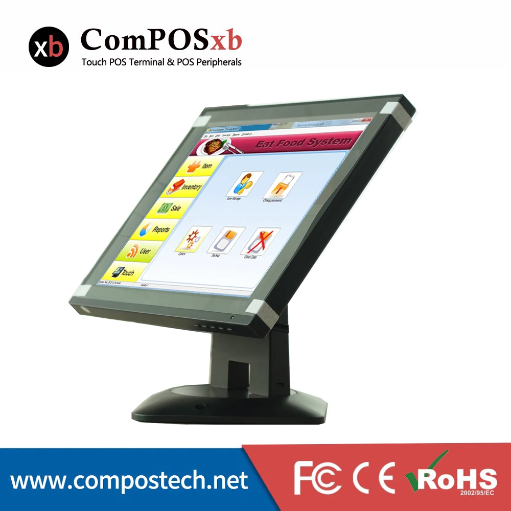 ComPOSxb pos system monitor 12 inch smart touch screen monitor for supermarket