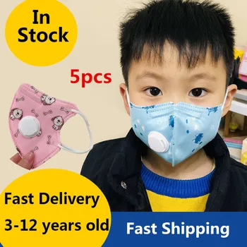 

5/10pcs Anti-Flu Mouth Mask 3D Breathing Valve 5 Multilayer Children Kid Soft Face Breathable Face Mouth Mask