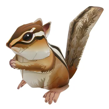 

Chipmunk Squirrel Folding Cutting Mini Cute 3D Paper Model Papercraft Pet Animal Figure DIY Kids Adult Craft Toys QD-016
