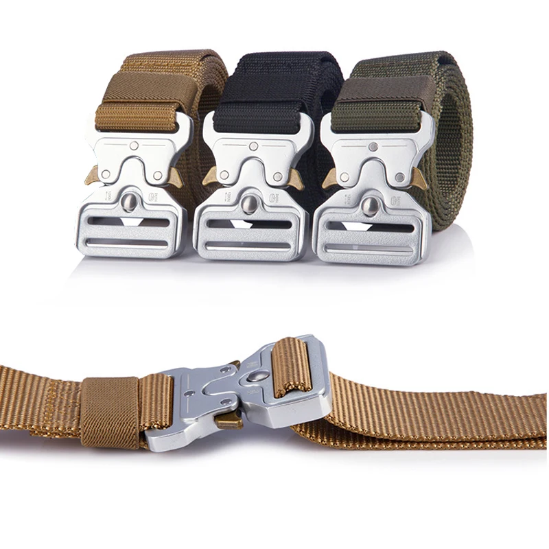 Военный Тактический нейлоновый ремень с металлической пряжкой спецназ