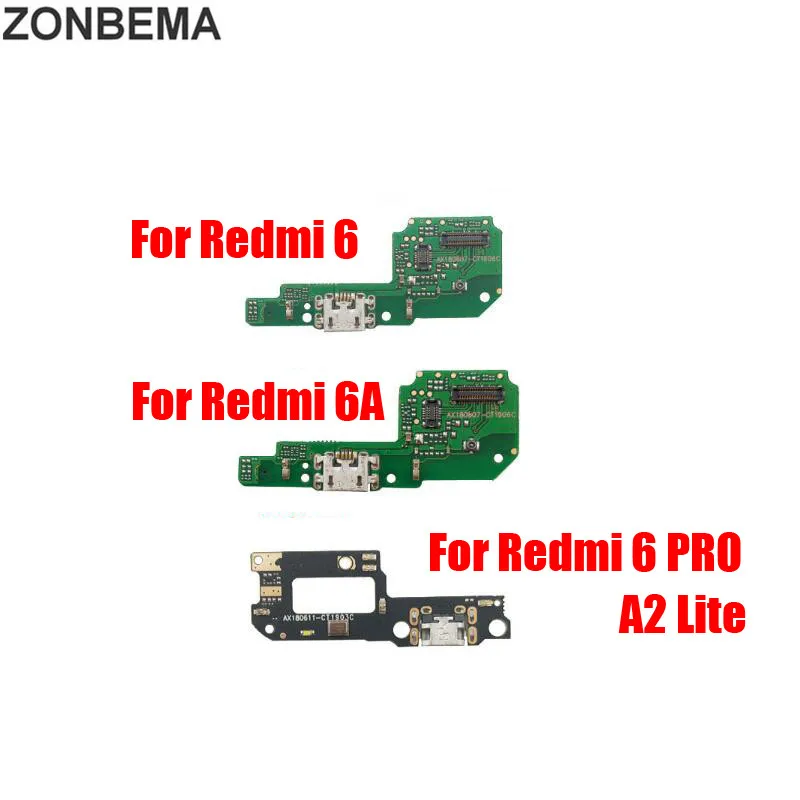 Зарядное устройство ZONBEMA с USB портом плата микрофоном и гибким кабелем для XiaoMi Redmi