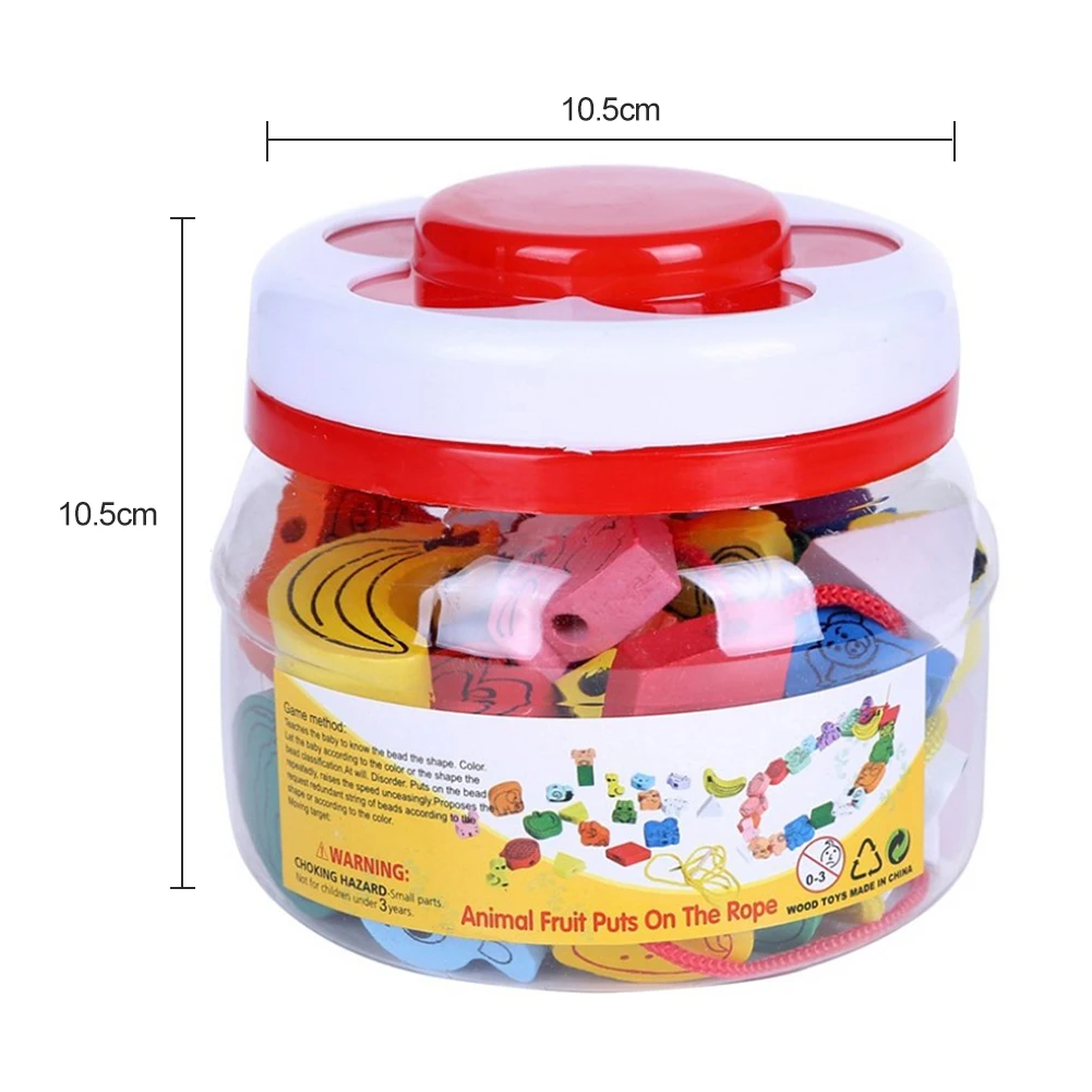 45 Large Children Wearing Beads Beaded Toys Baby Animal Fruit Cognitive Educational Toys Creative Handmade Toys