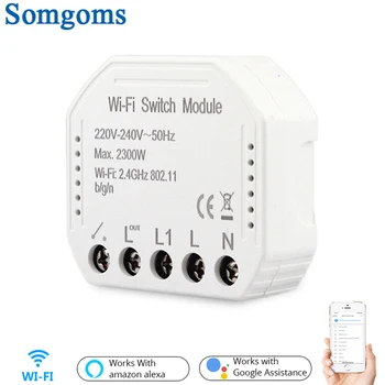 

Smart Wifi Wall Switch Breaker Module DIY 1 Gang 1/2 Way Remote Control Smart Switch Tuya Smart Works Alexa Echo Google Home
