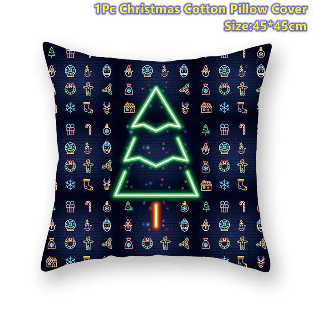 Xmas Pillowcase 14 Taoup неоновая веселая Рождественская наволочка рождественские украшения Рождественское украшение для дома Noel рождественские подарки милый Navidad мультфильм - Цвет: Xmas Pillowcase 14
