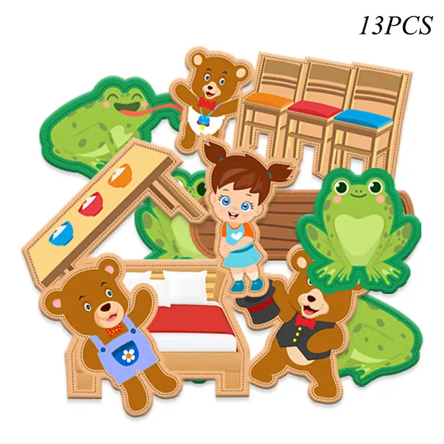 Baby Early Education Puppet Gloves Toys Frog Bears Scene Theater Storytelling Paste Story Gloves Hand Puppet Educational Toys 4