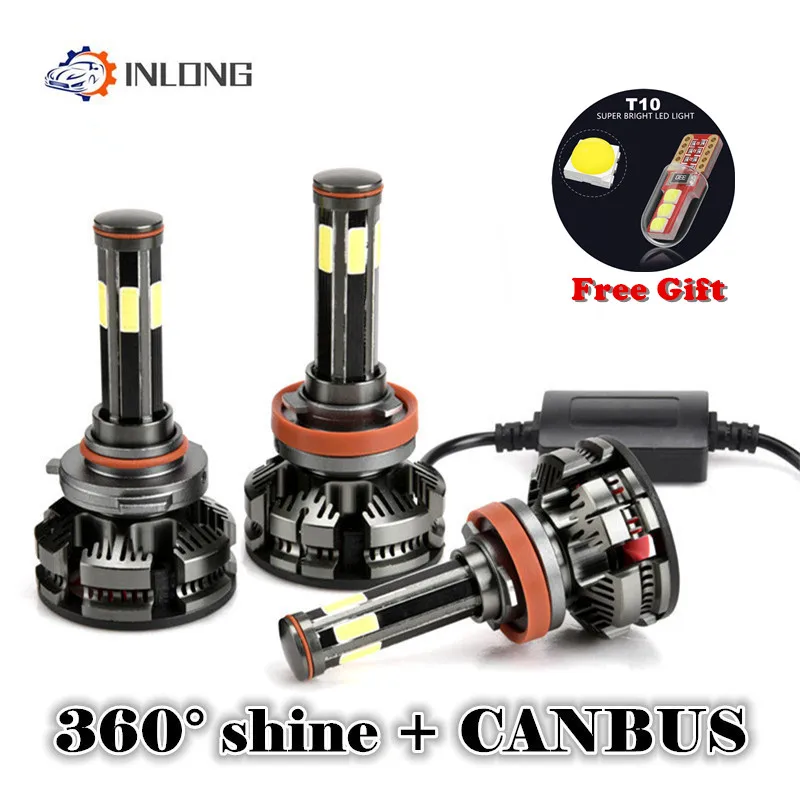 Baratos INLONG 2 uds H7 led Canbus No Error H4 H11 Led faro H8 9005 hb4 9006 hb3 Led Bombilla 16000LM Auto coche antiniebla luz automotriz