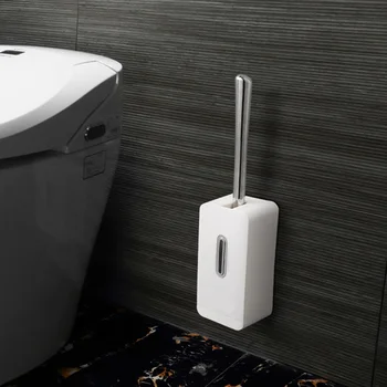

Wall Mounted Toilet Brush Set Punch Free Soft Cleaning Brush with Holder Kit PI669