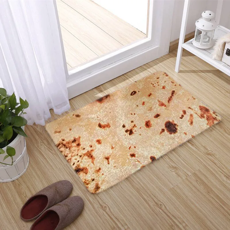 41x60 см мексиканский ковер 3D Corn Tortialla ковер для ванной комнаты коралловый бархат Противоскользящий коврик напольный ковер - Цвет: A