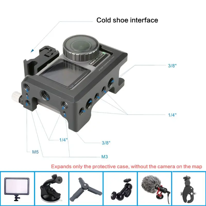 Aluminum Alloy Protective Frame Housing Case Shell Mount for DJI OSMO Action Sports Camera Accessories 28TE