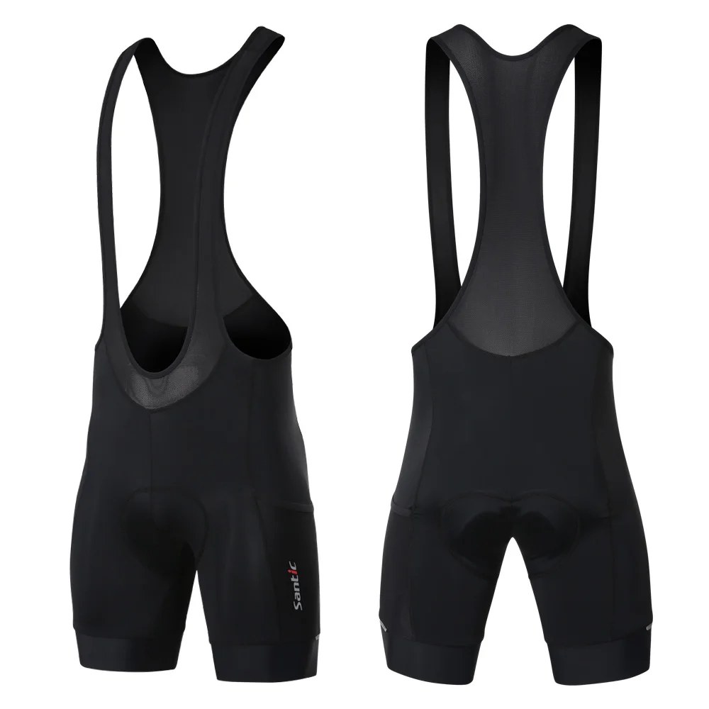 Cycling Bib Shorts Santic Cycling Bib Shorts Men 4D Padded MTB Biker Shorts Summer Breathable Mesh Mountain Bicycle Pants with Pockets Asian Size