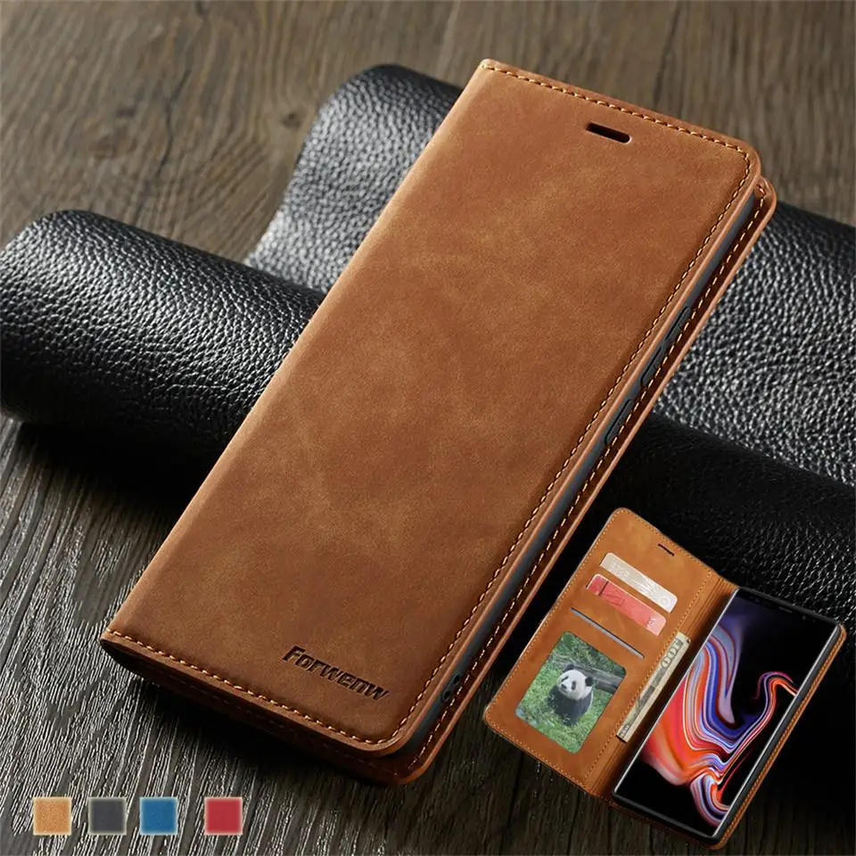 Кожаный чехол с откидной крышкой для samsung Galaxy Note 9 S10 S9 S8 J4 J6 плюс A6 A7 A8 2018 A30 A40 A50 A60 A70