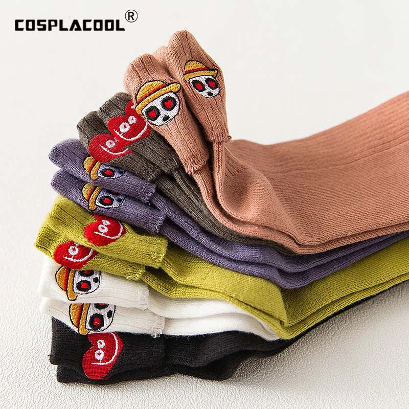 

Warm Embroidery Heart/Smile Funny Socks Harajuku Korean Candy Color Cute Socks Women Divertidos Creative Sokken Chaussette Femme