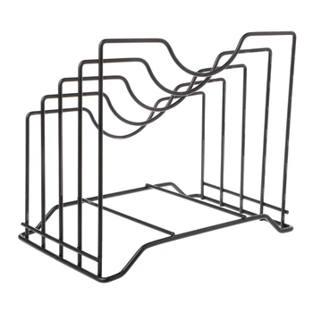 

Iron Pot Lid Shelf Holder Kitchen Bakeware Organizer Pan Cover Rack Stand Q9QF