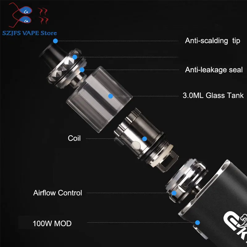 Набор для вейпа Встроенная электронная сигарета 2000 мАч кальян вапорайзер