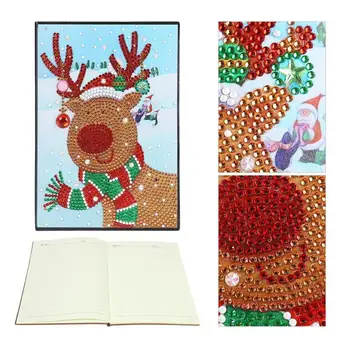 

DIY Christmas Elk Special Shaped Diamond Painting 60 Pages A5 Diary Book gift DIY painting Notebook school supplies for students