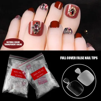 

Hot Sale 500 Pcs/Set Fake Artificial Nails Sticker Natural Acrylic False Toe Nails Tips Fail Feet Toenail nep nagels faux ongle