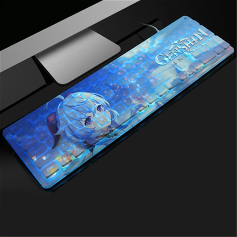 Teclado Retroiluminado para Jogos com Teclado Chocolate Mudo Usb Anime Escritório Laptop pc Jogos 104 Chaves - Imagem 2