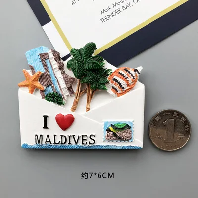 model-3 3D стерео мир туризма пейзаж сувенир холодильник магнит паста maldives морской пляж Магнитная фото паста - Цвет: model-3
