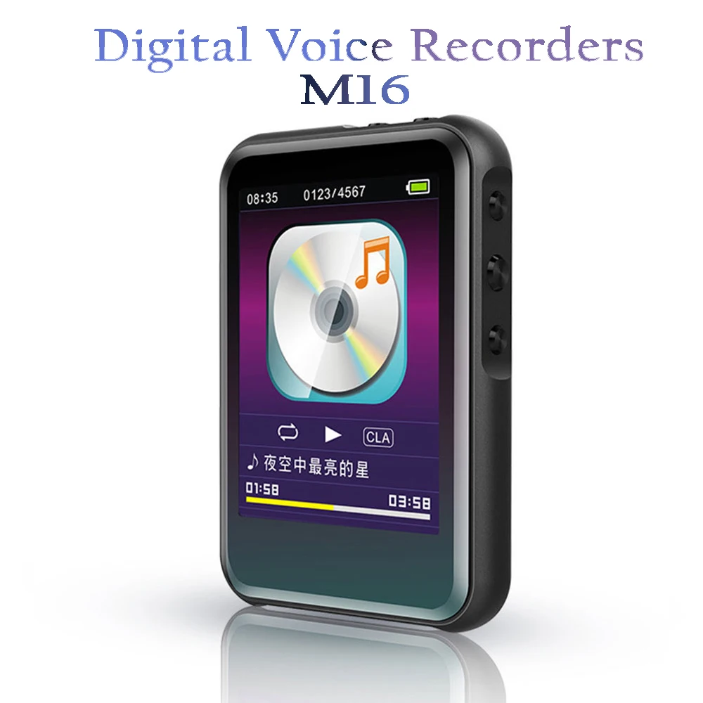 

M16 Digital Voice Recorder 2.4 Inch LCD Full Screen Mini Portable Slim Bluetooth MP3 MP4 Music Player E-book Reader 8G/16G