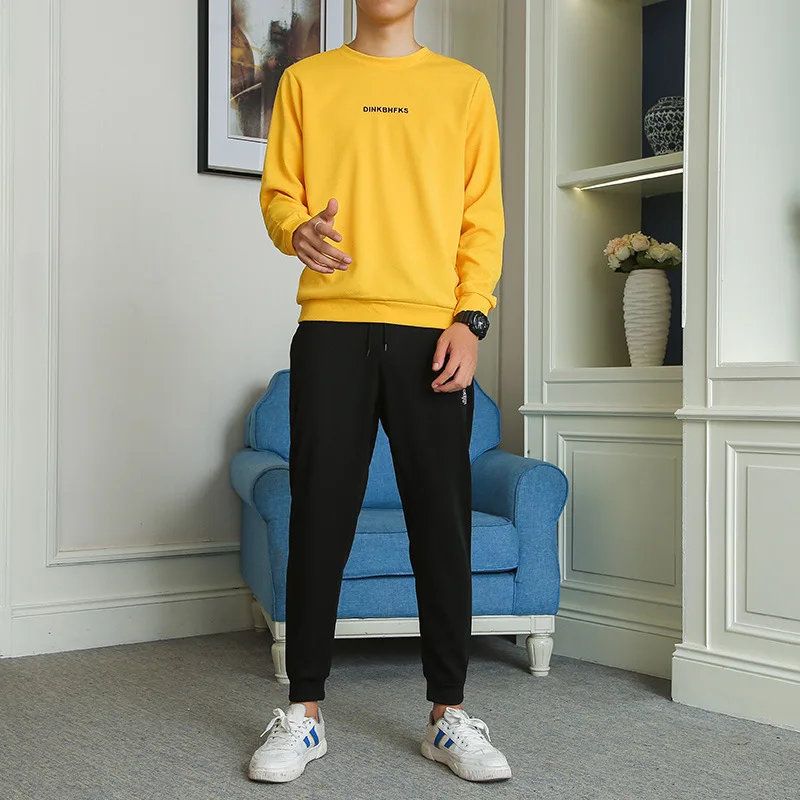 

Spring And Autumn Long-sleeved Sweater Men's Crew Neck Korean-style Trend Loose-Fit Sports Casual Sweatshirt MEN'S Suit Students