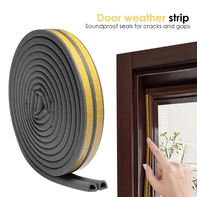 

2Pcs Self-adhesive D Type Door Windows Seal Strip Soundproof Anti Collision Frame Side Draft Indoor Stopper Supplies