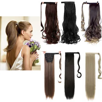 

DIANQI The hair of the long rope ponytail of the Xuanguang clip is swelled into a package on the hair temperature fiber