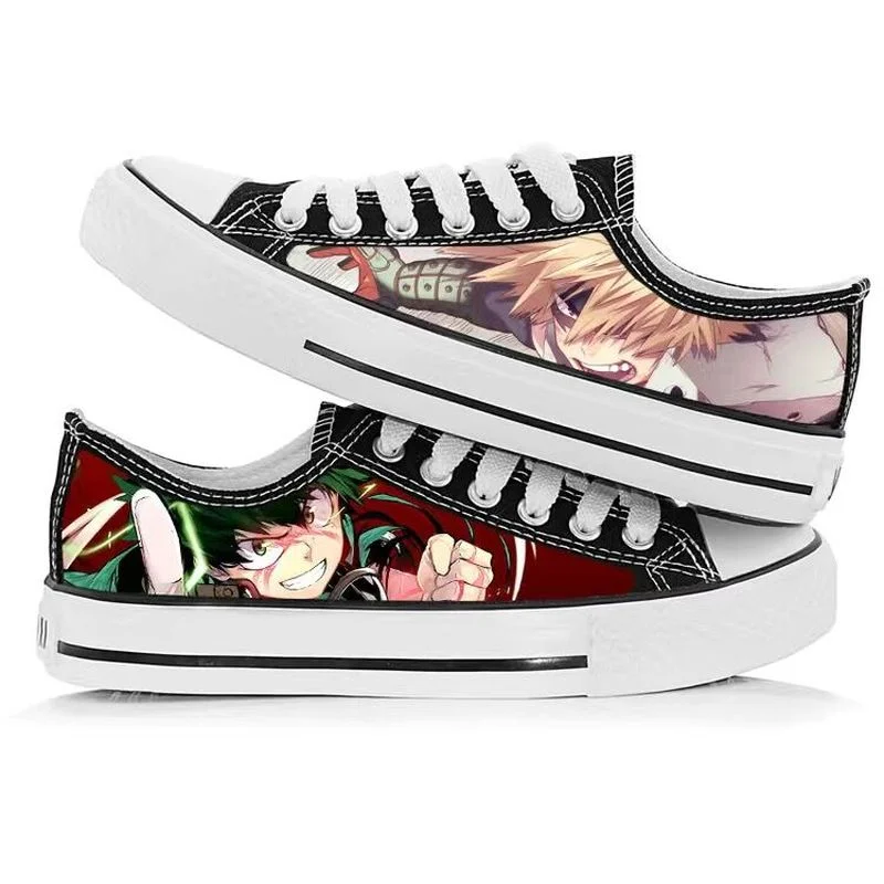 

Harajuku Anime Low-top Flat-heeled Canvas Shoes Couple Student Sneakers Cartoon Hand-painted Casual Shoes Men's Shoes