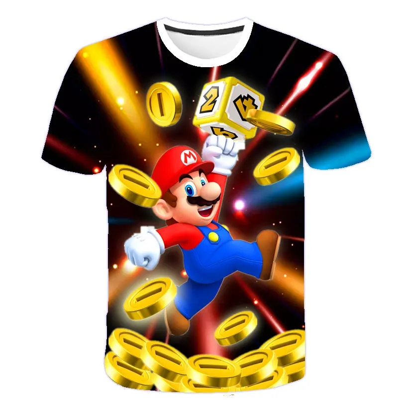2020 летняя Забавная детская футболка с 3D принтом Супер Марио детские футболки